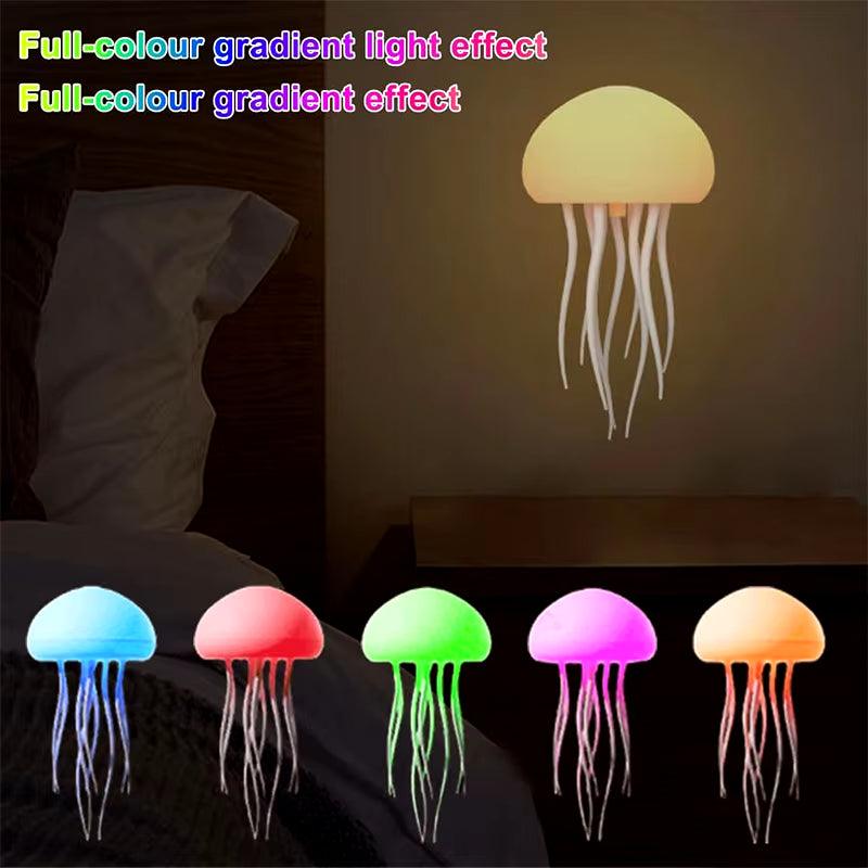 Jellyfish Lamp Voice Control Dancing RGB Gradient Jellyfish Bedside Lamp Rechargeable Table Lamp Touch Sensor Christmas Gift New - CasaClick