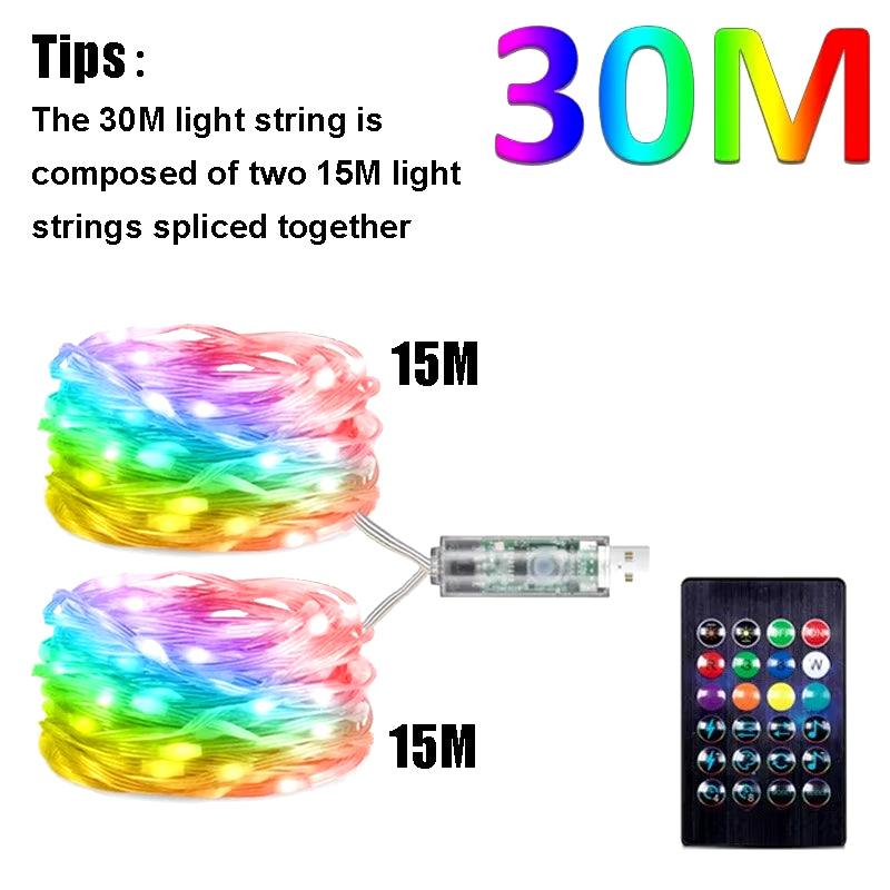 Dreamcolor Rgb Led Strip WS2812B Bluetooth Smart String Fairy Lights Christmas Garland Light Waterproof for Party Curtain Room - CasaClick