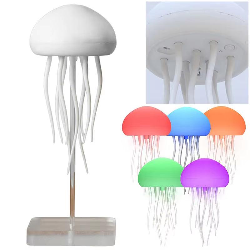 Jellyfish Lamp Voice Control Dancing RGB Gradient Jellyfish Bedside Lamp Rechargeable Table Lamp Touch Sensor Christmas Gift New - CasaClick