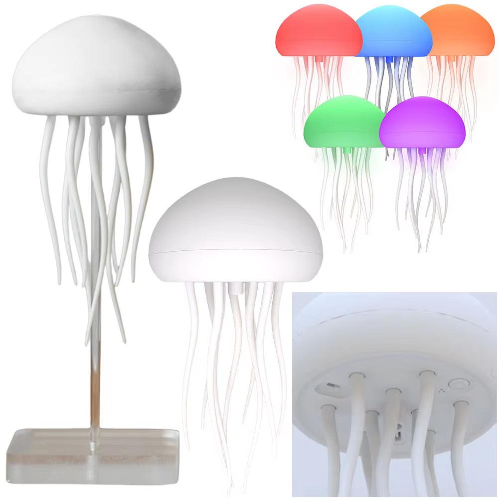 Jellyfish Lamp Voice Control Dancing RGB Gradient Jellyfish Bedside Lamp Rechargeable Table Lamp Touch Sensor Christmas Gift New - CasaClick