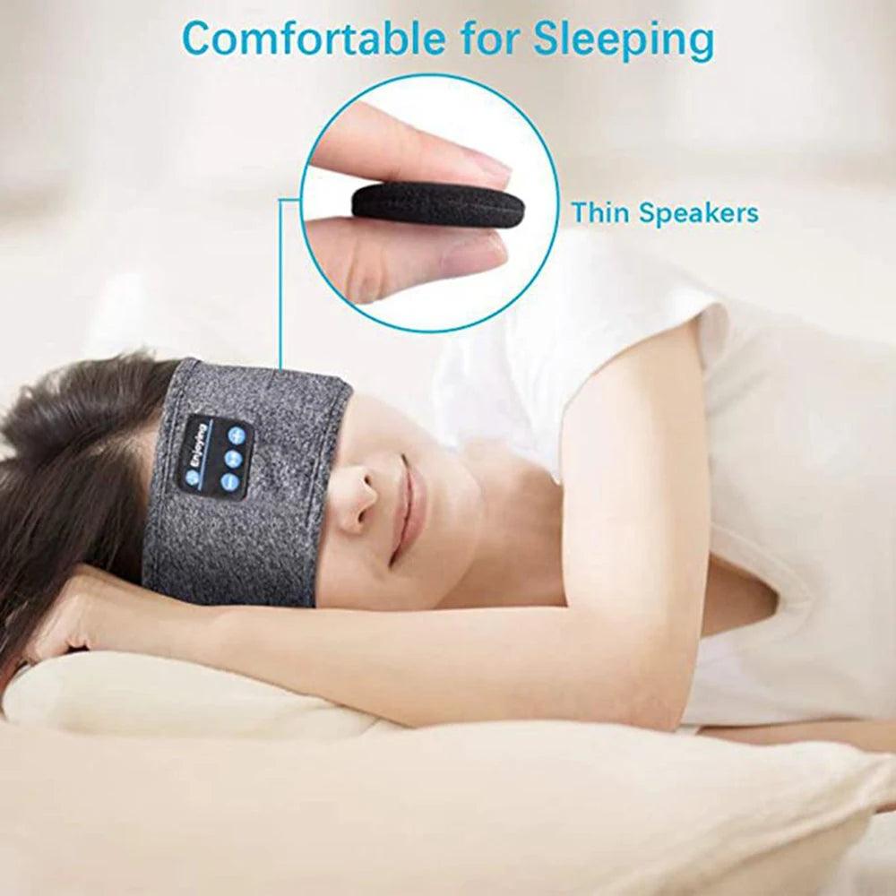 Bluetooth-Compatible Earphones Sports Sleeping Headband Elastic Wireless Headphones Music Eye Mask Wireless Eye Headset Headband - CasaClick